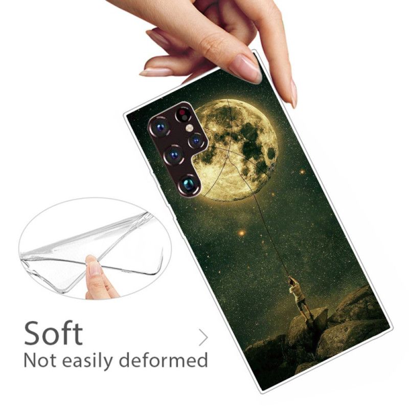 Cover Samsung Galaxy S22 Ultra 5G Fleksibel Månemand