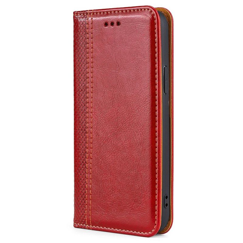 Cover Samsung Galaxy S22 Ultra 5G Flip Cover Litchi-lædersøm