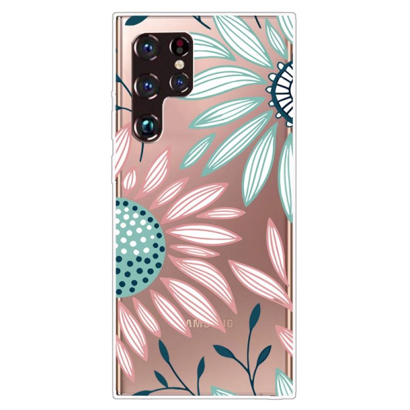 Cover Samsung Galaxy S22 Ultra 5G En Gennemsigtig Blomst