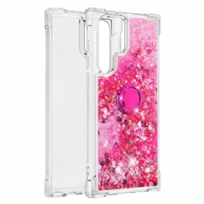 Cover Samsung Galaxy S22 Ultra 5G Glitter Ring-støtte