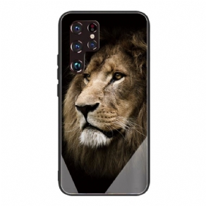 Cover Samsung Galaxy S22 Ultra 5G Løvehoved Hærdet Glas