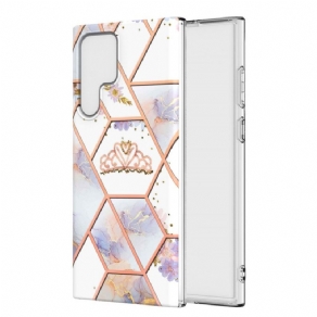 Cover Samsung Galaxy S22 Ultra 5G Marmoreret Krone