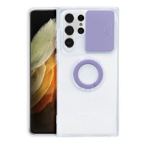 Cover Samsung Galaxy S22 Ultra 5G Ringstøtte Og Linsebeskyttere