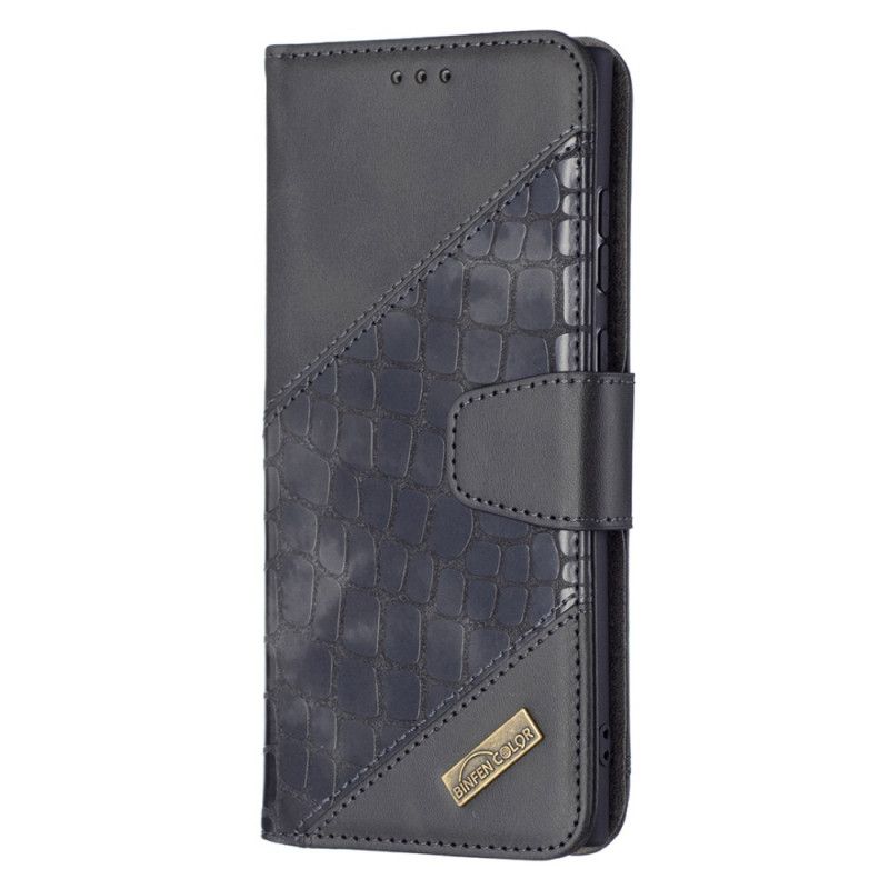 Flip Cover Samsung Galaxy S22 Ultra 5G Klassisk Krokodilleskindseffekt