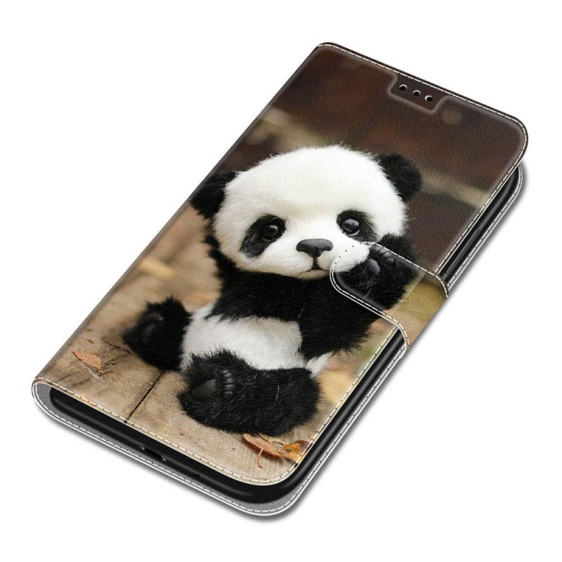 Flip Cover Samsung Galaxy S22 Ultra 5G Med Snor Leg Lille Panda Med Rem