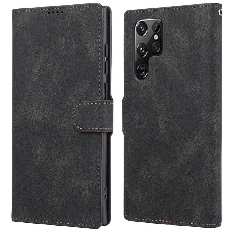 Flip Cover Samsung Galaxy S22 Ultra 5G Vintage Couture Kunstlæder