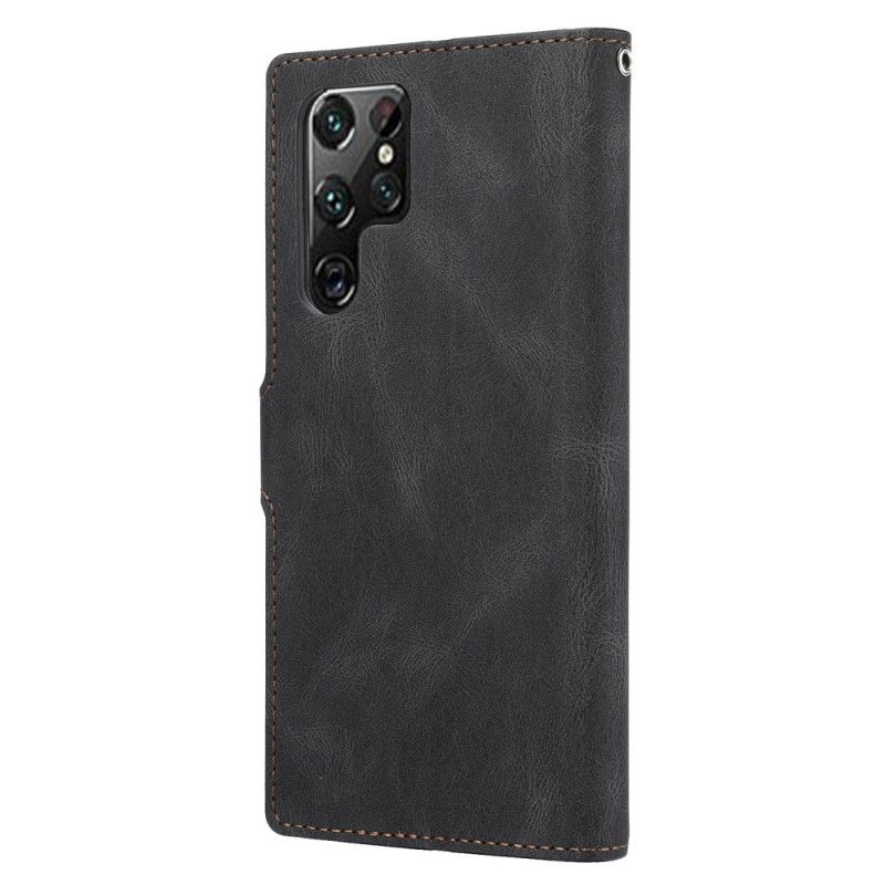 Flip Cover Samsung Galaxy S22 Ultra 5G Vintage Couture Kunstlæder