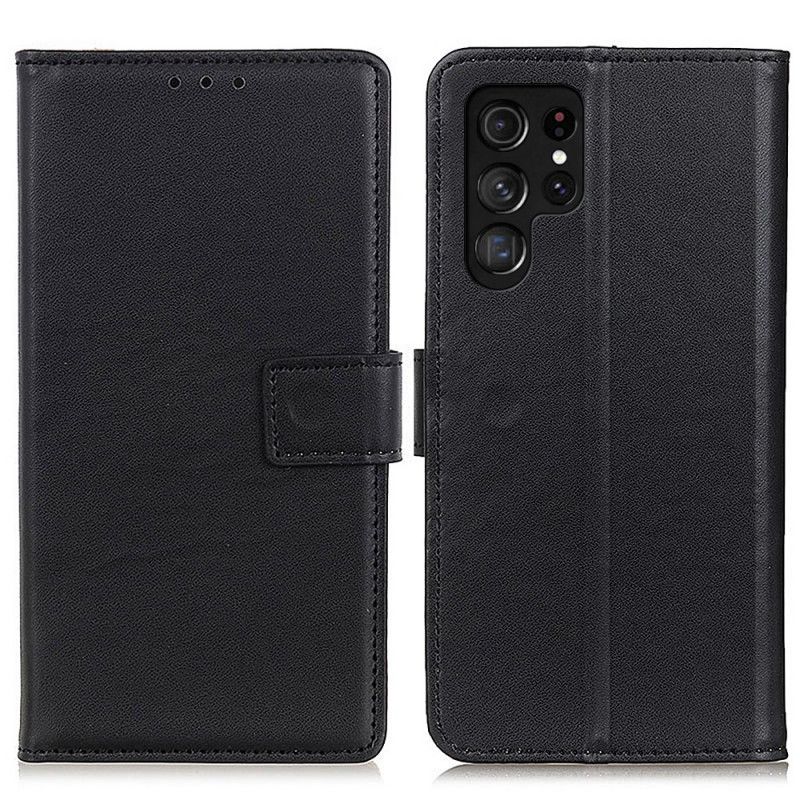 Læder Cover Samsung Galaxy S22 Ultra 5G Simpelt Kunstlæder