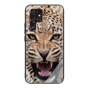 Mobilcover Samsung Galaxy S22 Ultra 5G Leopard Hærdet Glas