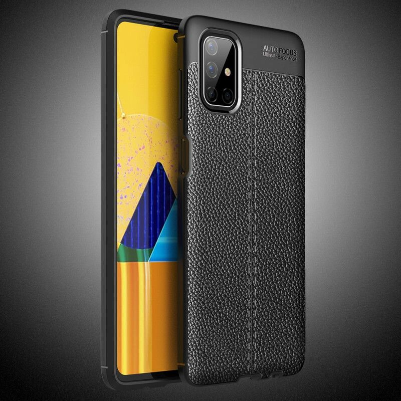 Cover Samsung Galaxy M51 Dobbelt Linje Litchi Lædereffekt
