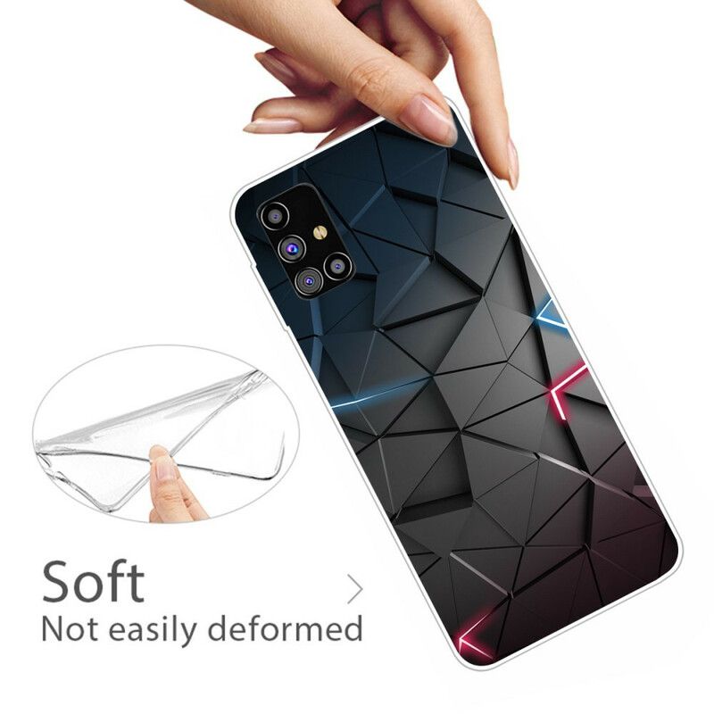 Cover Samsung Galaxy M51 Fleksibel Geometri
