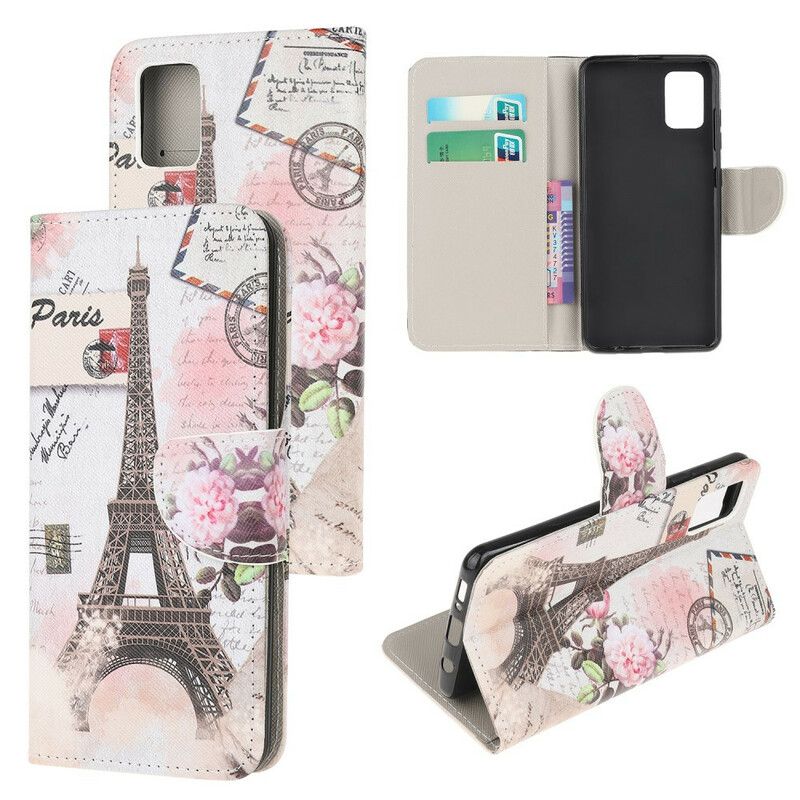 Flip Cover Samsung Galaxy M51 Retro Eiffeltårnet