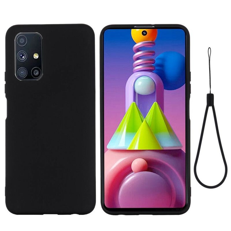 Mobilcover Samsung Galaxy M51 Flydende Silikone Med Snor