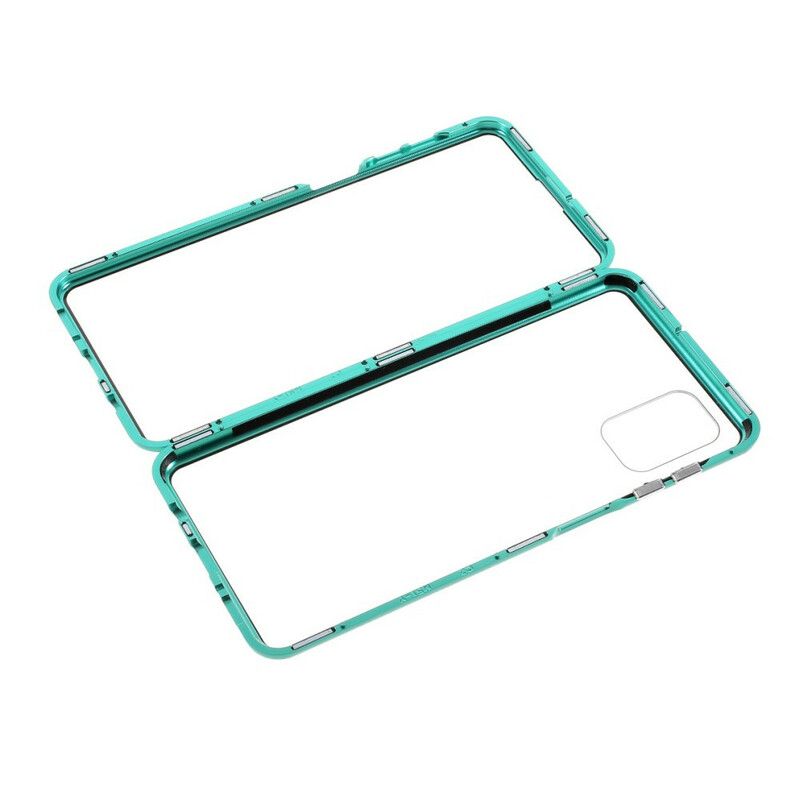 Mobilcover Samsung Galaxy M51 Metalkanter Og Hærdet Glas