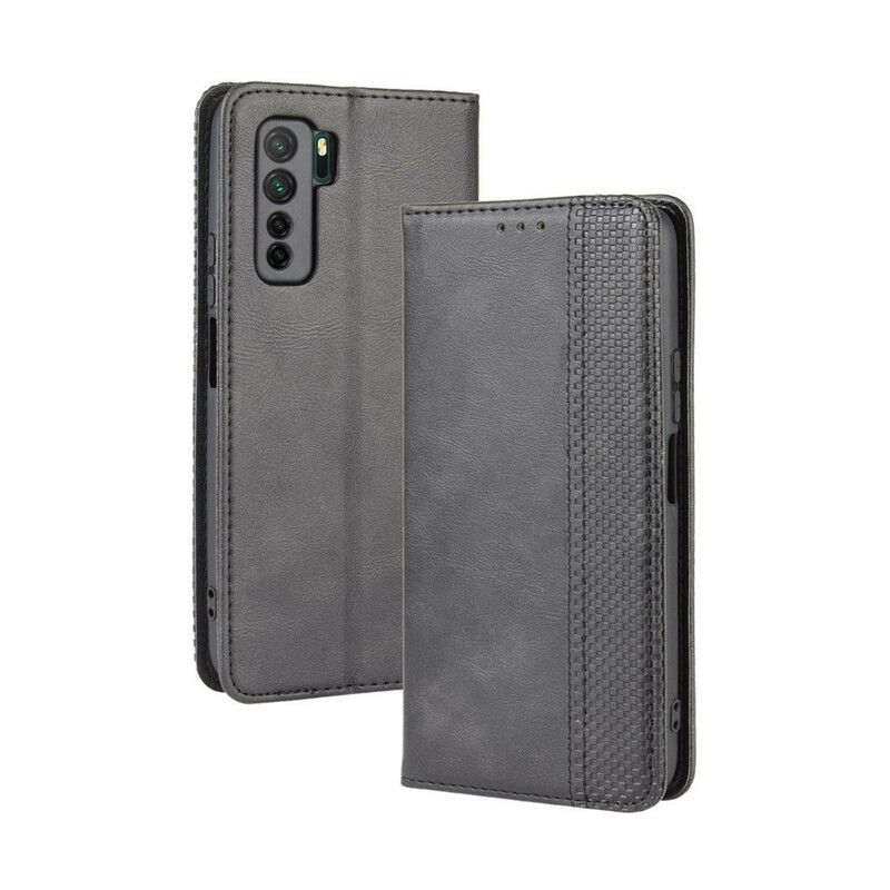 Cover Huawei P40 Lite 5G Flip Cover Vintage Stiliseret Lædereffekt
