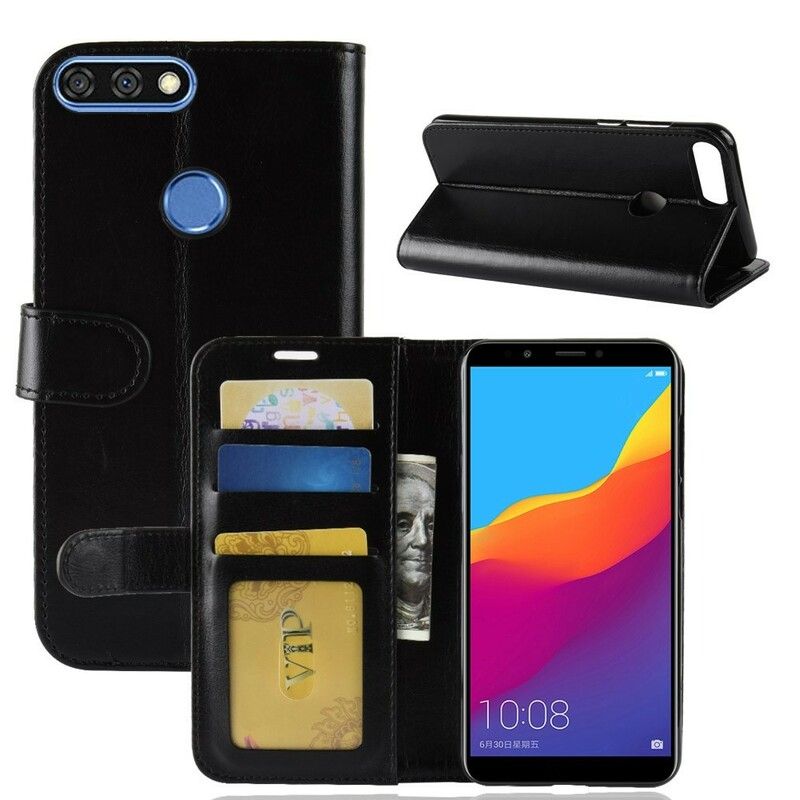 Flip Cover Huawei Y7 2018 / Honor 7C Lædereffekt