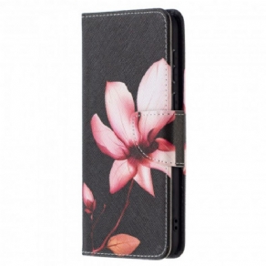 Flip Cover Huawei P50 Pink Blomst