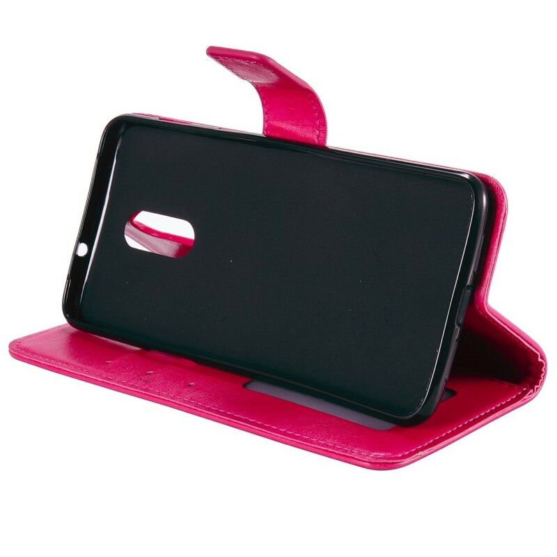 Flip Cover OnePlus 7 Med Snor Forelskede Strappy Ugler