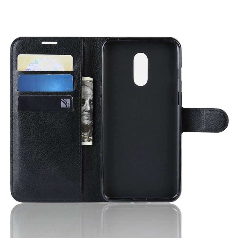 Flip Cover OnePlus 7 Retro Lychee Effekt