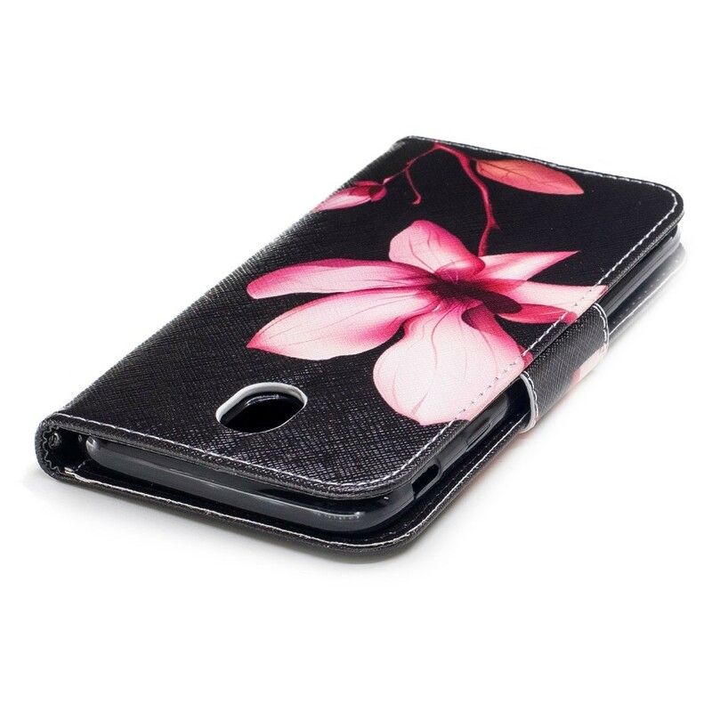 Læder Cover Samsung Galaxy J7 2017 Pink Blomst
