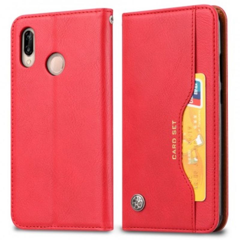 Cover Huawei P30 Lite Flip Cover Faux Læder Kortholder