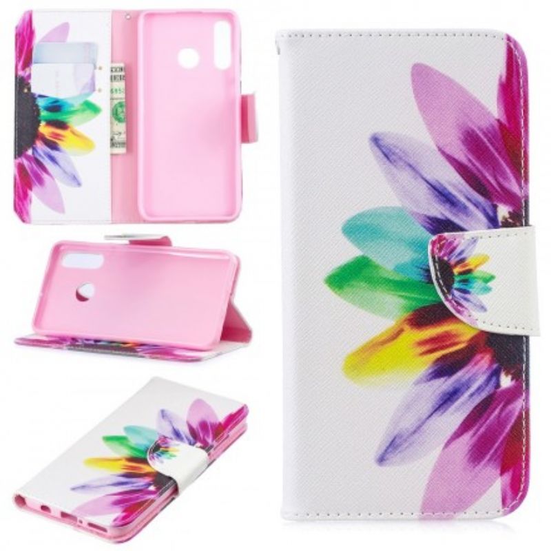 Flip Cover Huawei P30 Lite Akvarelblomst