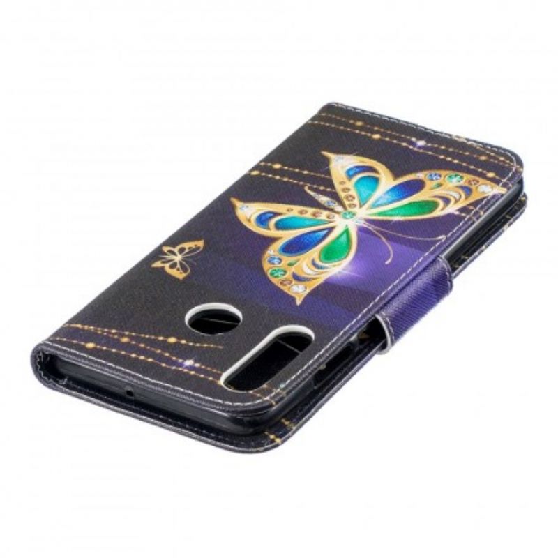Flip Cover Huawei P30 Lite Magisk Sommerfugl