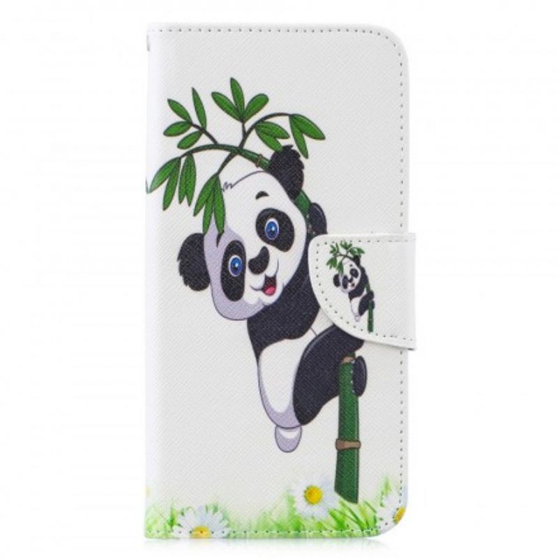 Flip Cover Huawei P30 Lite Panda På Bambus