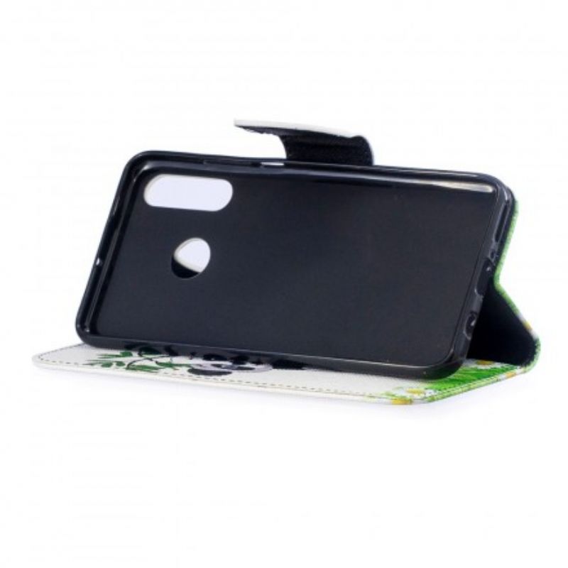 Flip Cover Huawei P30 Lite Panda På Bambus