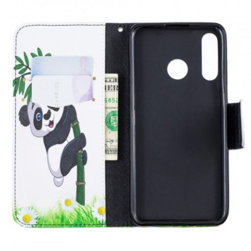 Flip Cover Huawei P30 Lite Panda På Bambus