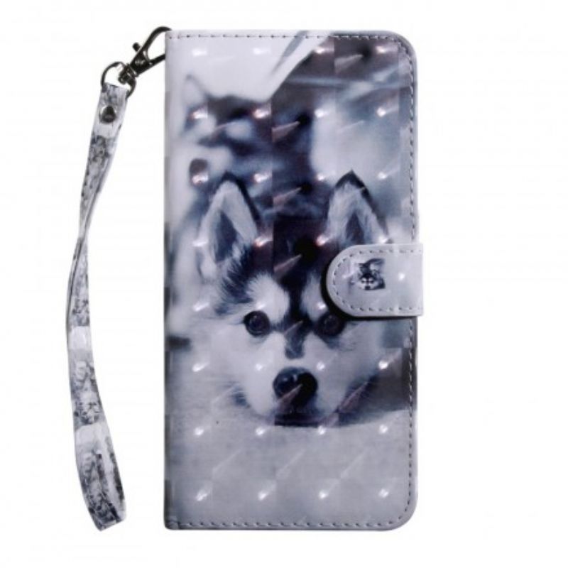 Flip Cover Huawei P30 Lite Sort Og Hvid Hund