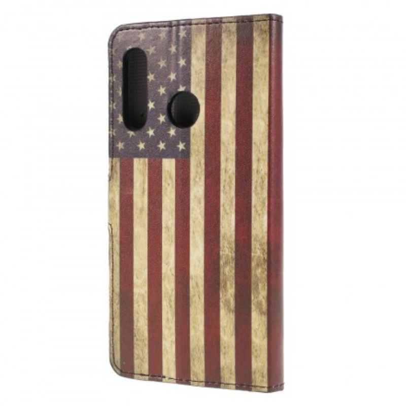 Læder Cover Huawei P30 Lite Usa Flag