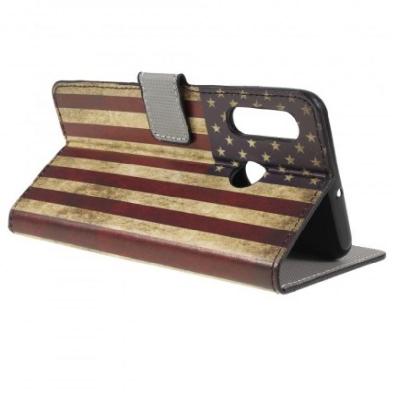 Læder Cover Huawei P30 Lite Usa Flag