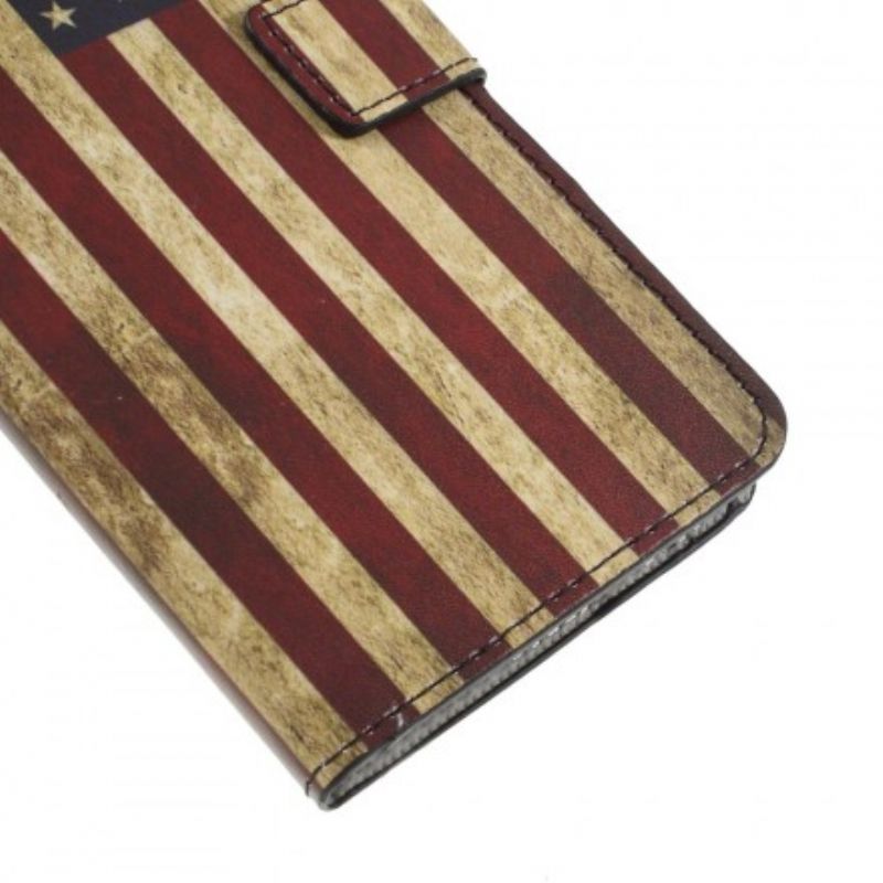 Læder Cover Huawei P30 Lite Usa Flag
