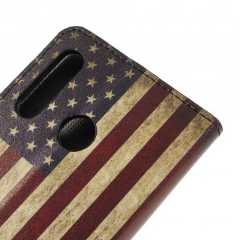 Læder Cover Huawei P30 Lite Usa Flag