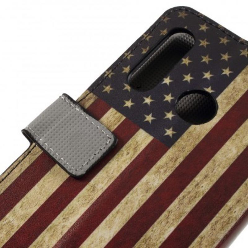 Læder Cover Huawei P30 Lite Usa Flag