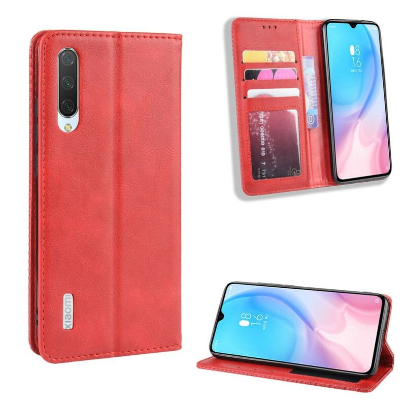 Cover Xiaomi Mi A3 Flip Cover Vintage Stiliseret Lædereffekt