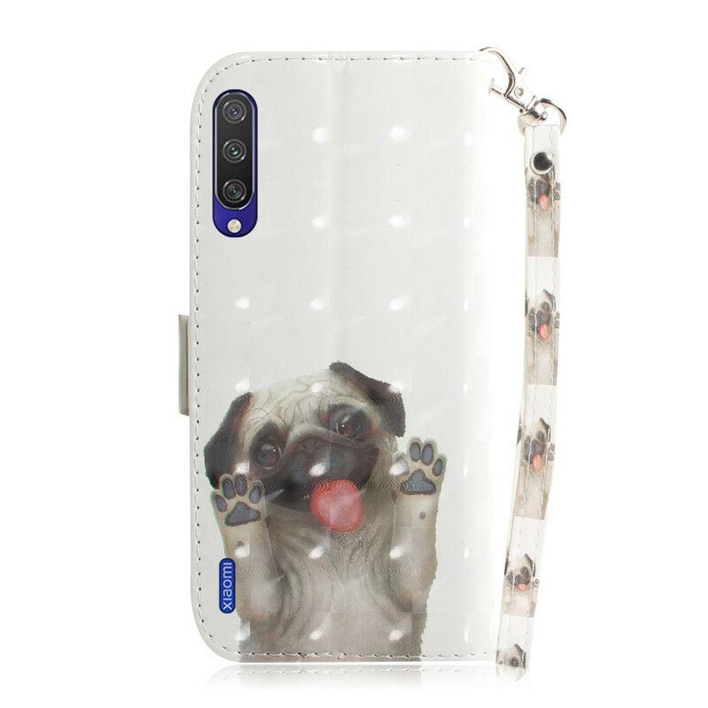 Flip Cover Xiaomi Mi A3 Med Snor Elsk Min Hund Med Rem
