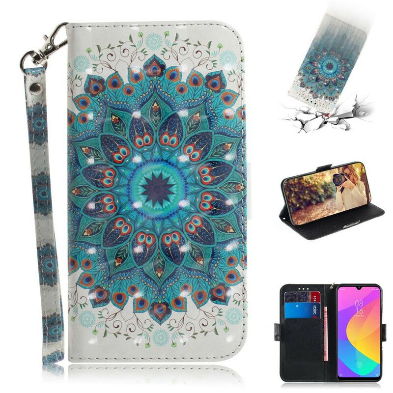 Læder Cover Xiaomi Mi A3 Med Snor Masterful Strappy Mandala