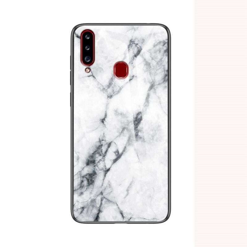 Cover Samsung Galaxy A20s Marmor Hærdet Glas