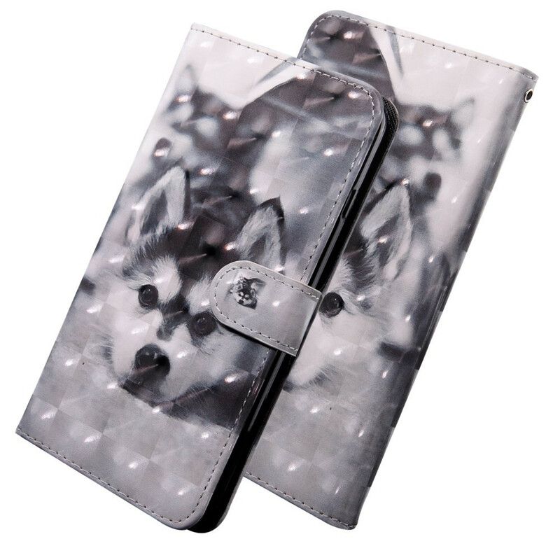 Flip Cover Samsung Galaxy A20s Lyspunkt Hunden Gustave