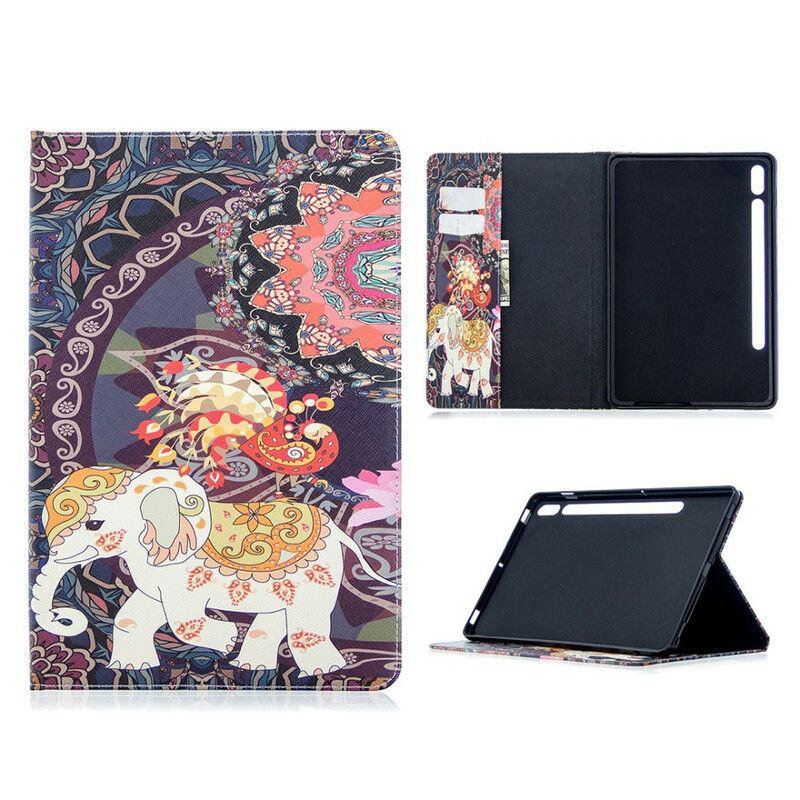 Flip Cover Samsung Galaxy Tab S7 / Tab S8 Elefanttryksmønster