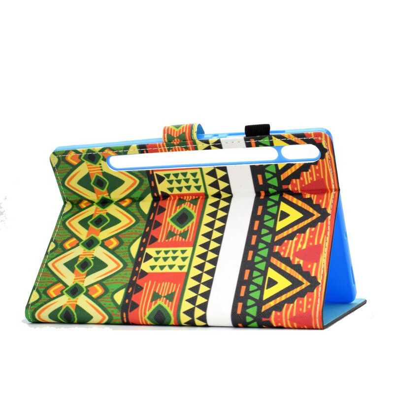 Læder Cover Samsung Galaxy Tab S7 / Tab S8 Aztekisk