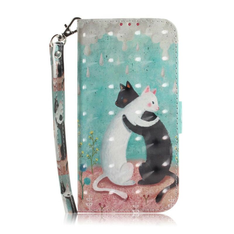 Flip Cover Samsung Galaxy A51 Med Snor Thong Cat Friends