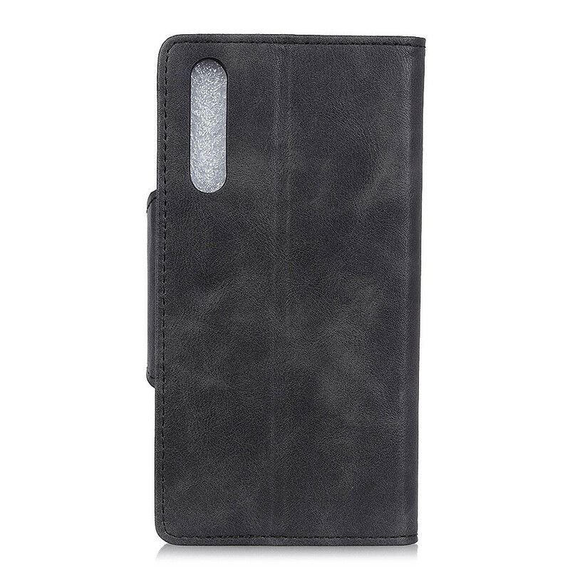 Læder Cover Sony Xperia 10 II Vintage Knap I Kunstlæder
