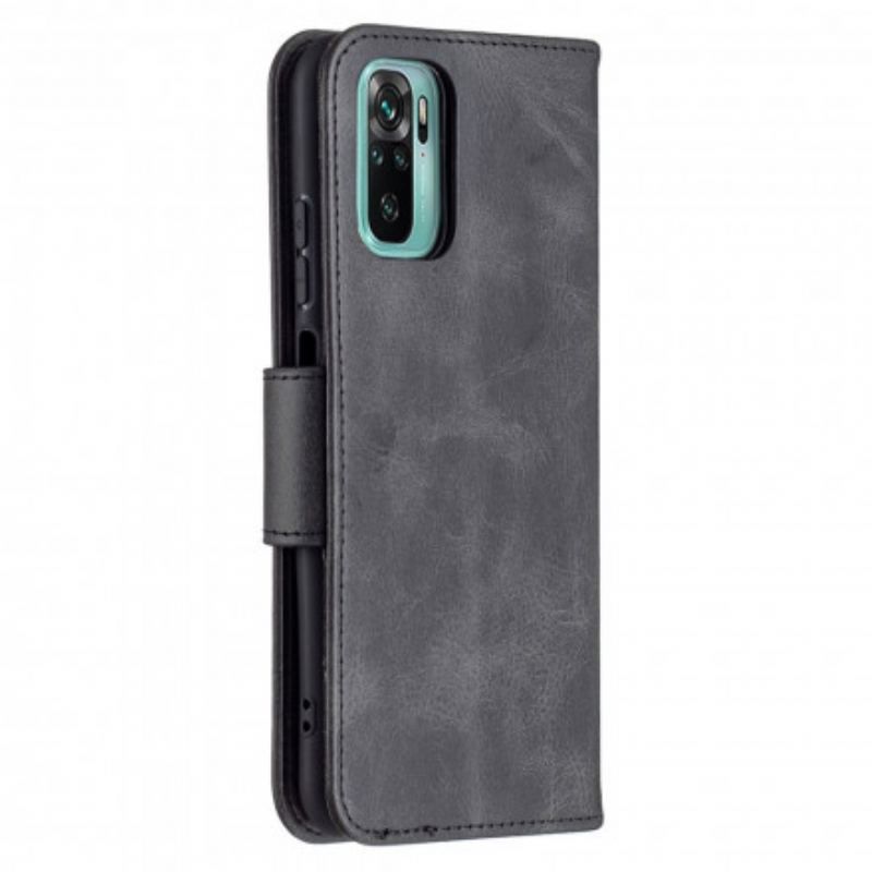 Flip Cover Poco M5s Læder Cover Glat Flap Skrå