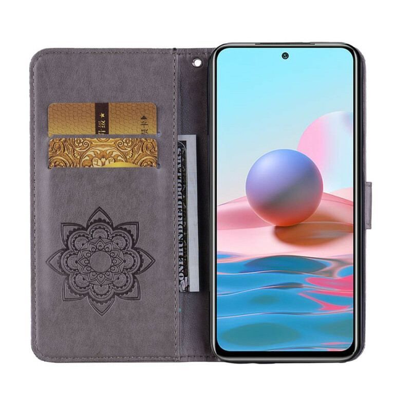 Flip Cover Poco M5s Ugle Mandala Og Lanyard