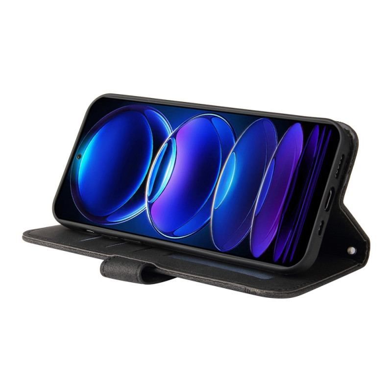 Flip Cover Poco X5 5G Læderstil Med Dekorativ Nitte