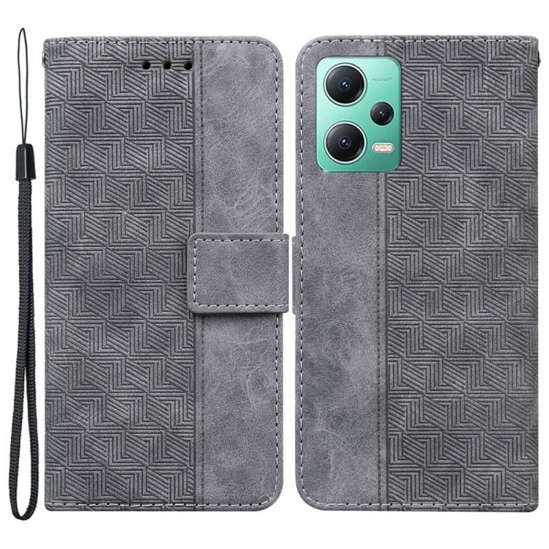 Flip Cover Poco X5 5G Med Snor Strappy Mønster