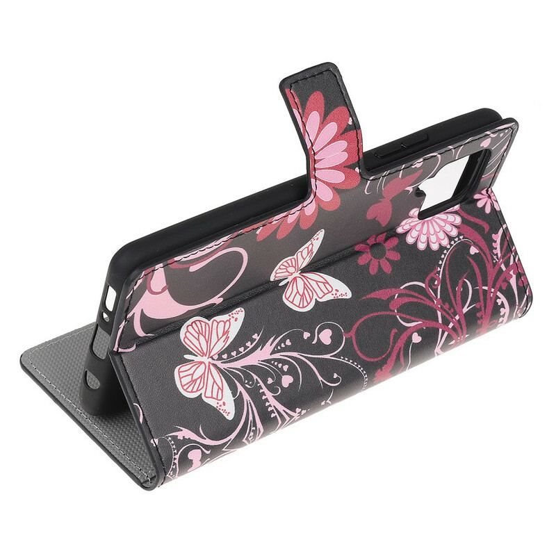 Flip Cover Samsung Galaxy M12 / A12 Sommerfugle Og Blomster